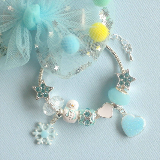Charm Bracelet - Ice Princess 2 in Icy Blue and White