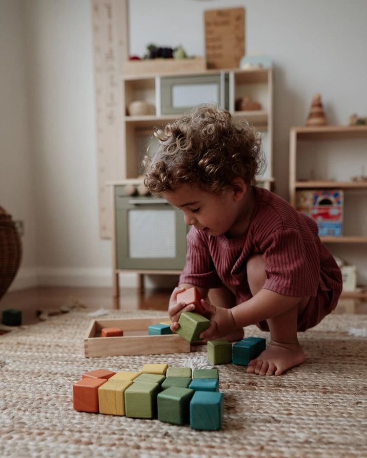 Qtoys Wooden My First Block Set - Coloured