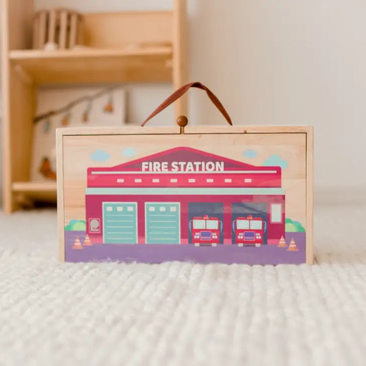 Qtoys Wooden Portable fire station