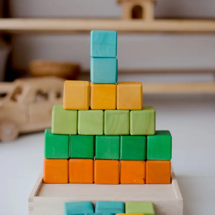 Qtoys Wooden My First Block Set - Coloured