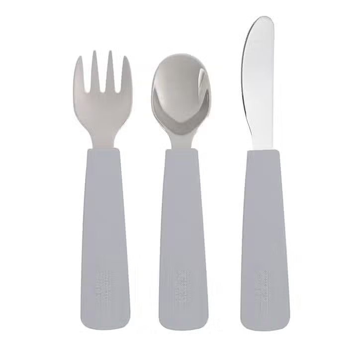We Might Be Tiny Toddler Feedie® Cutlery Set - Grey