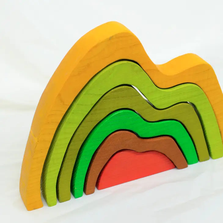 Qtoys Wooden Mountain Play Set 6 piece