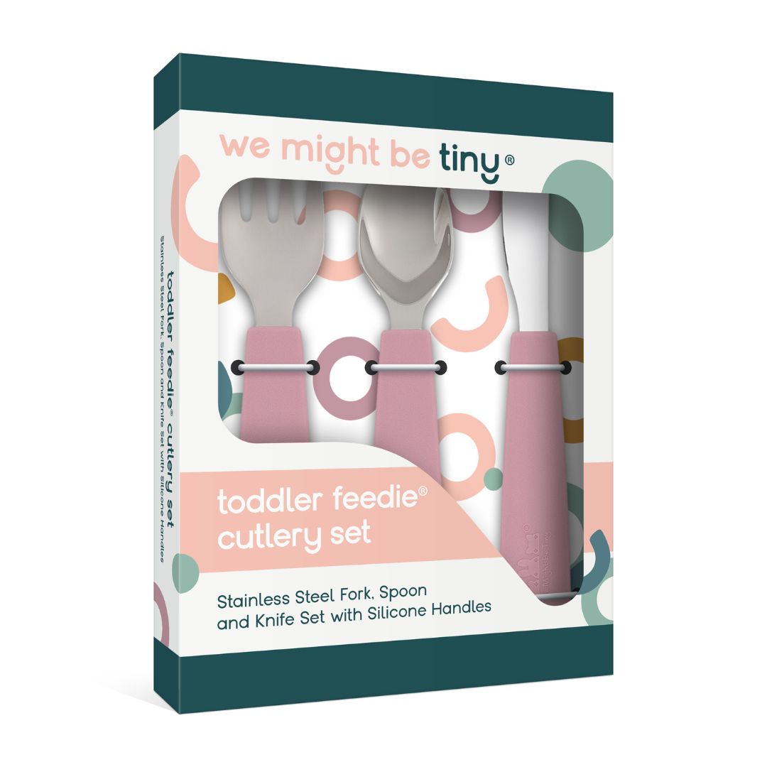 We Might Be Tiny Toddler Feedie® Cutlery Set - Dusty Rose