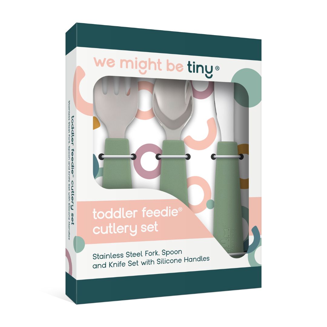 We Might Be Tiny Toddler Feedie® Cutlery Set - Sage
