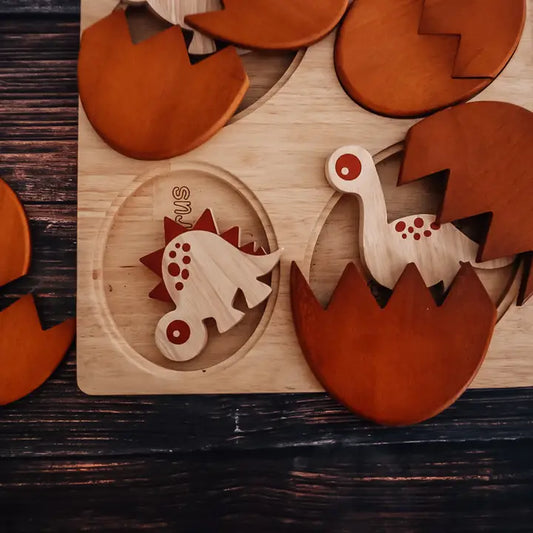Qtoys Wooden Dino Hatching Eggs Puzzle