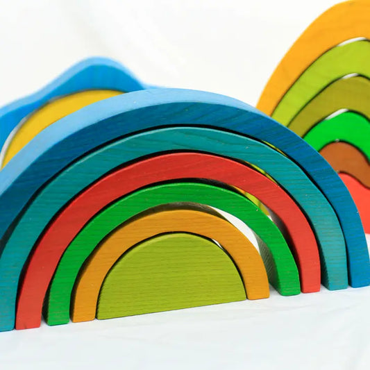 Qtoys Wooden Colour Rainbow Blocks 6 pcs - Large