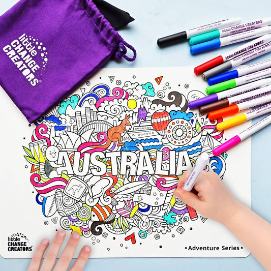 Travel Activity and Reusable Colouring Mat - AUSTRALIA