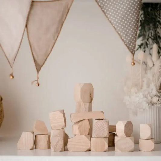 Qtoys Wooden Stacking Gems set of 50 - Jumbo