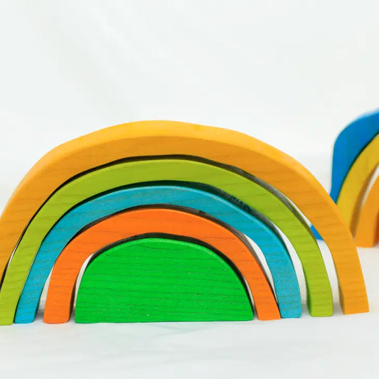 Qtoys Wooden Small rainbow Block set 5 pcs