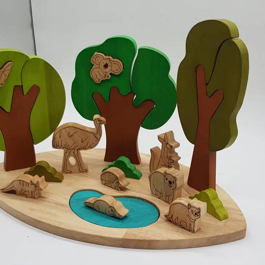 Qtoys Wooden Australian Wildlife and Landscape