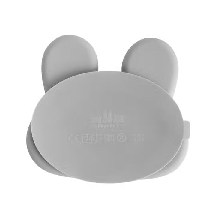 We Might Be Tiny Bunny Stickie® Plate - Grey