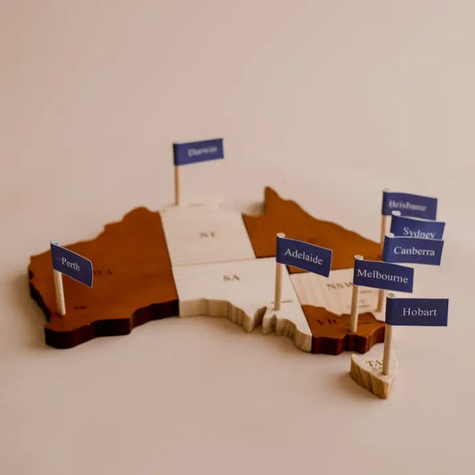 Qtoys Wooden Australian Map Puzzle Play Set