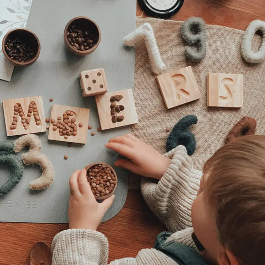 Qtoys Wooden Capital Letter Spelling Tiles