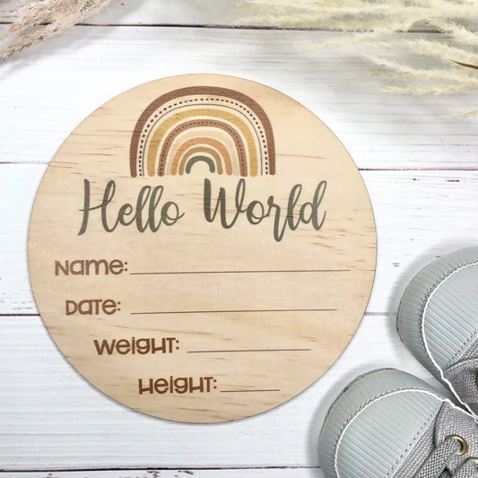 Birth Announcement Disc - Rainbow