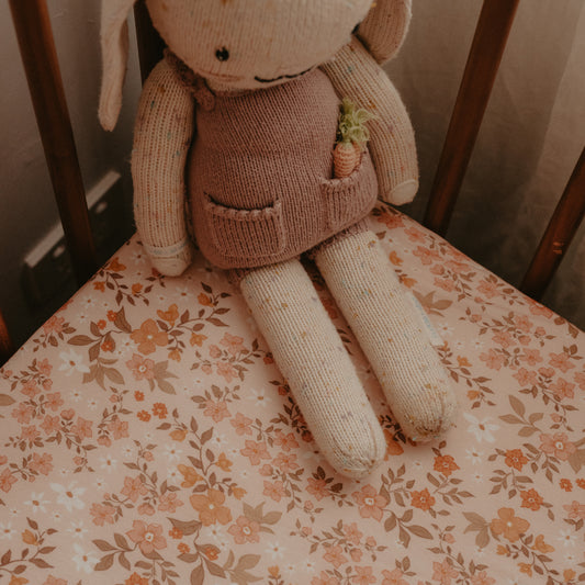 Organic Fitted Cot Sheet - Sweet Pea
