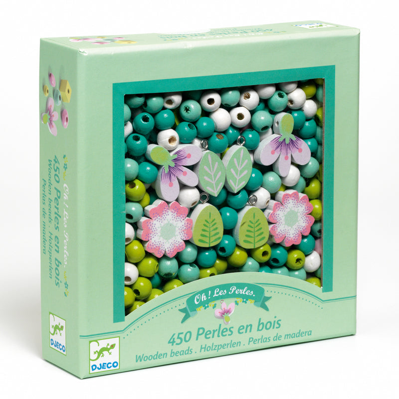 Wooden Beads - Leaves and Flowers