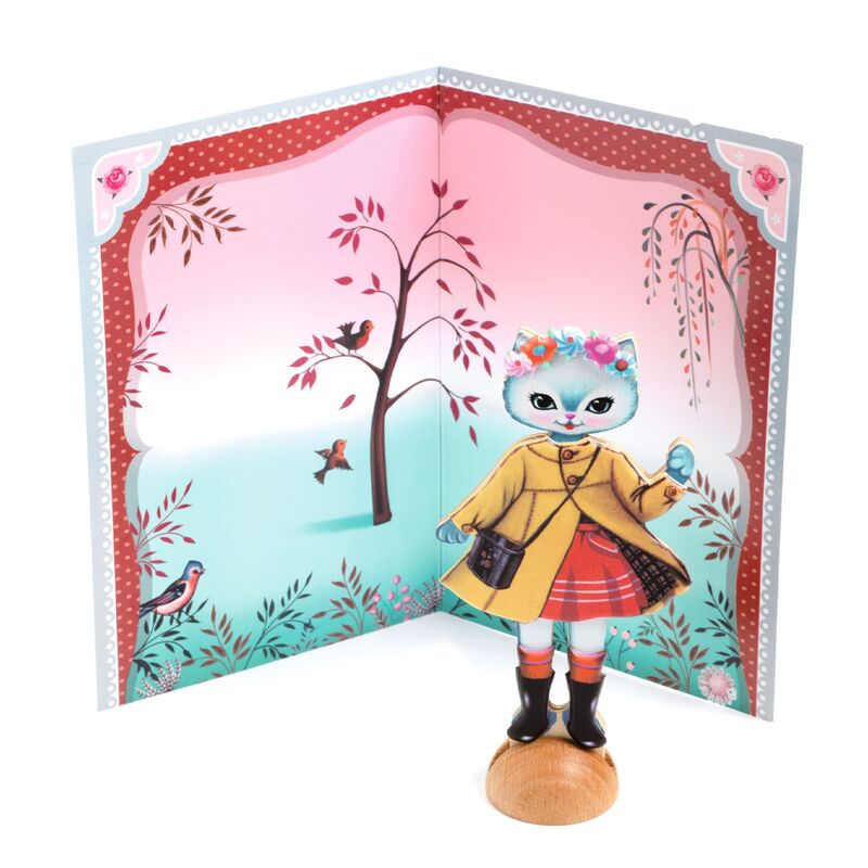 Little Wardrobe Collage Activity Set - wooden cats to dress up