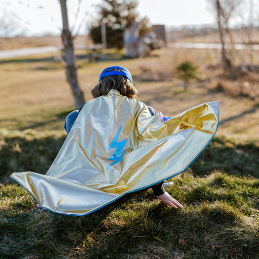 Blue Lightening Cape Size 5-6 - Great Pretenders Costume