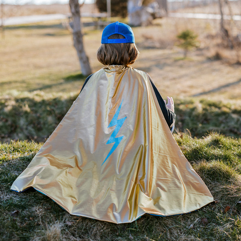 Blue Lightening Cape Size 5-6 - Great Pretenders Costume