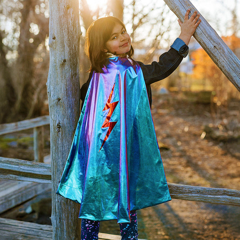 Blue Lightening Cape Size 5-6 - Great Pretenders Costume