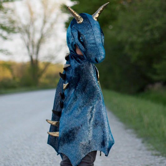 Teal & Gold Starry Night Dragon - Size 5-6 - Great Pretenders Costume
