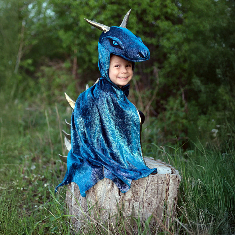 Teal & Gold Starry Night Dragon - Size 5-6 - Great Pretenders Costume