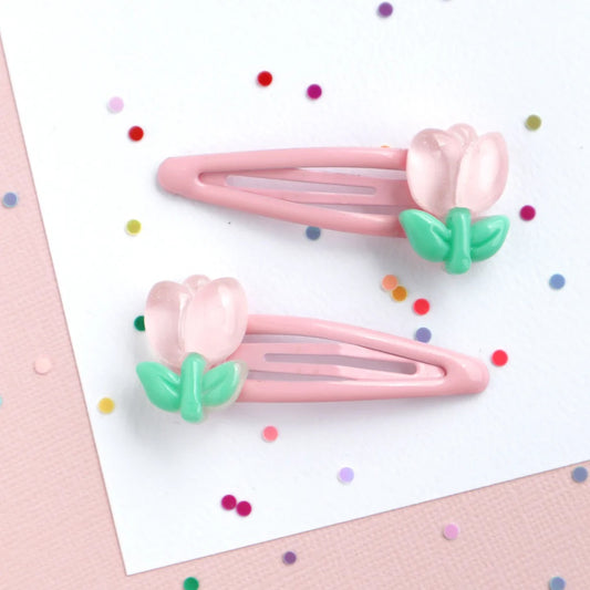 Pink Tulip Hair Clip