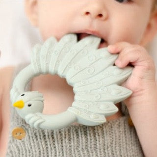 Natruba Teether Peacock - Light Blue