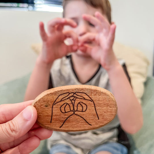 Qtoys Wooden Sign Language Stones set of 26
