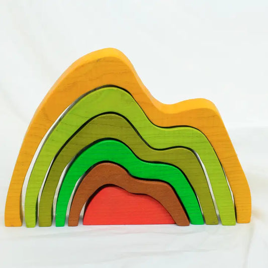 Qtoys Wooden Mountain Play Set 6 piece
