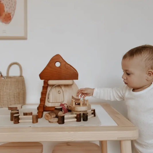 Qtoys Wooden Natural Mushroom House