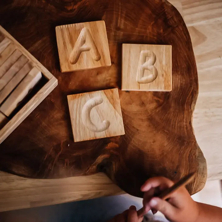 Qtoys Wooden Capital Letter Spelling Tiles